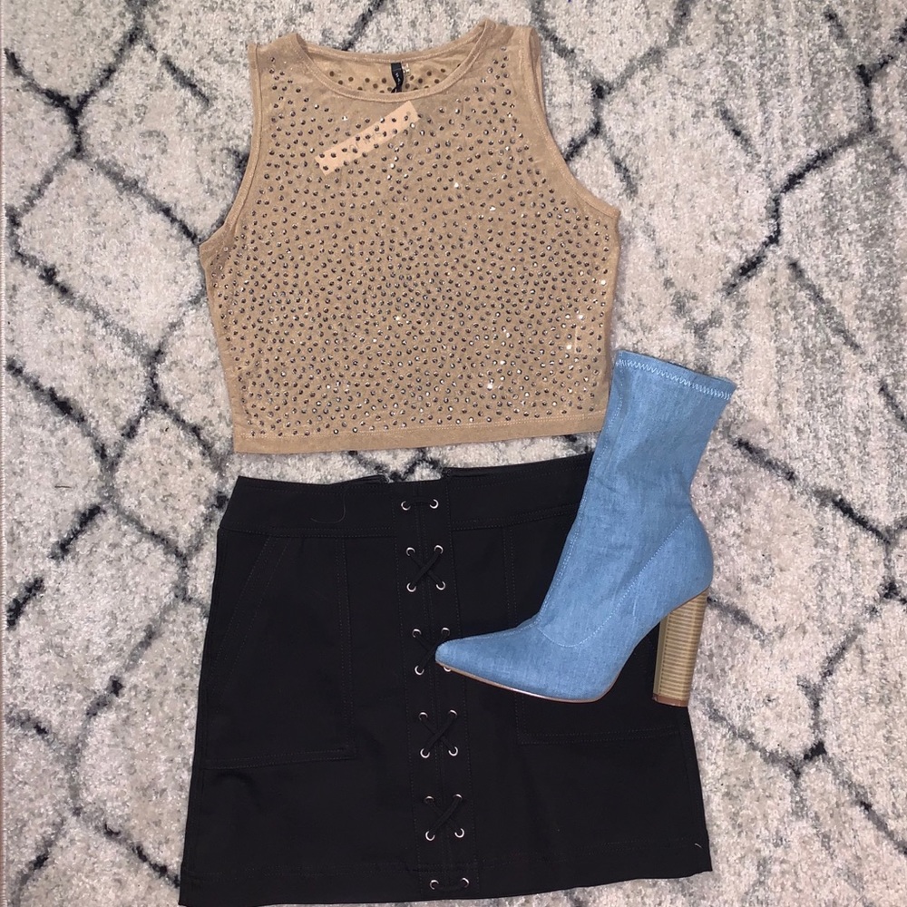 Nude crop top